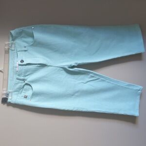 Mint Green Cropped Jeans
